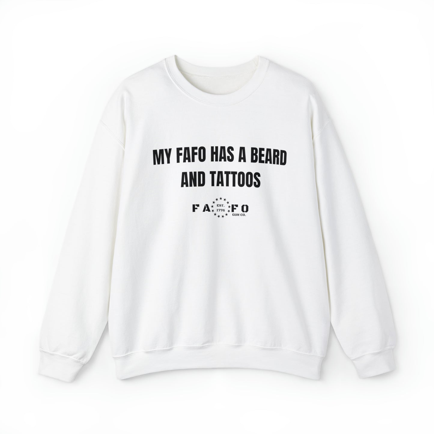 “MY FAFO HAS A BEARD AND TATTOOS” Unisex Heavy Blend™ Crewneck Sweatshirt