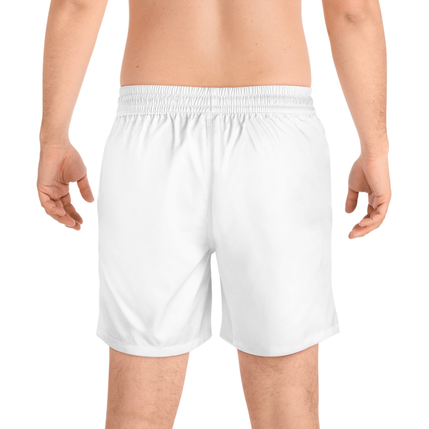Men's White Mid-Length Swim Shorts
