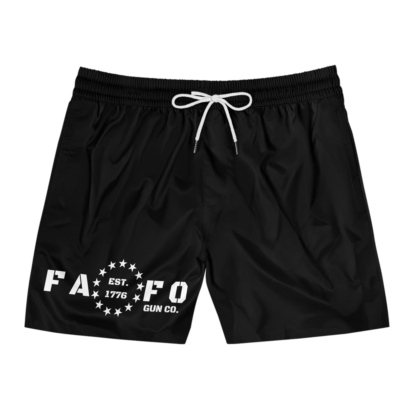 Men's Black Mid-Length Swim Shorts