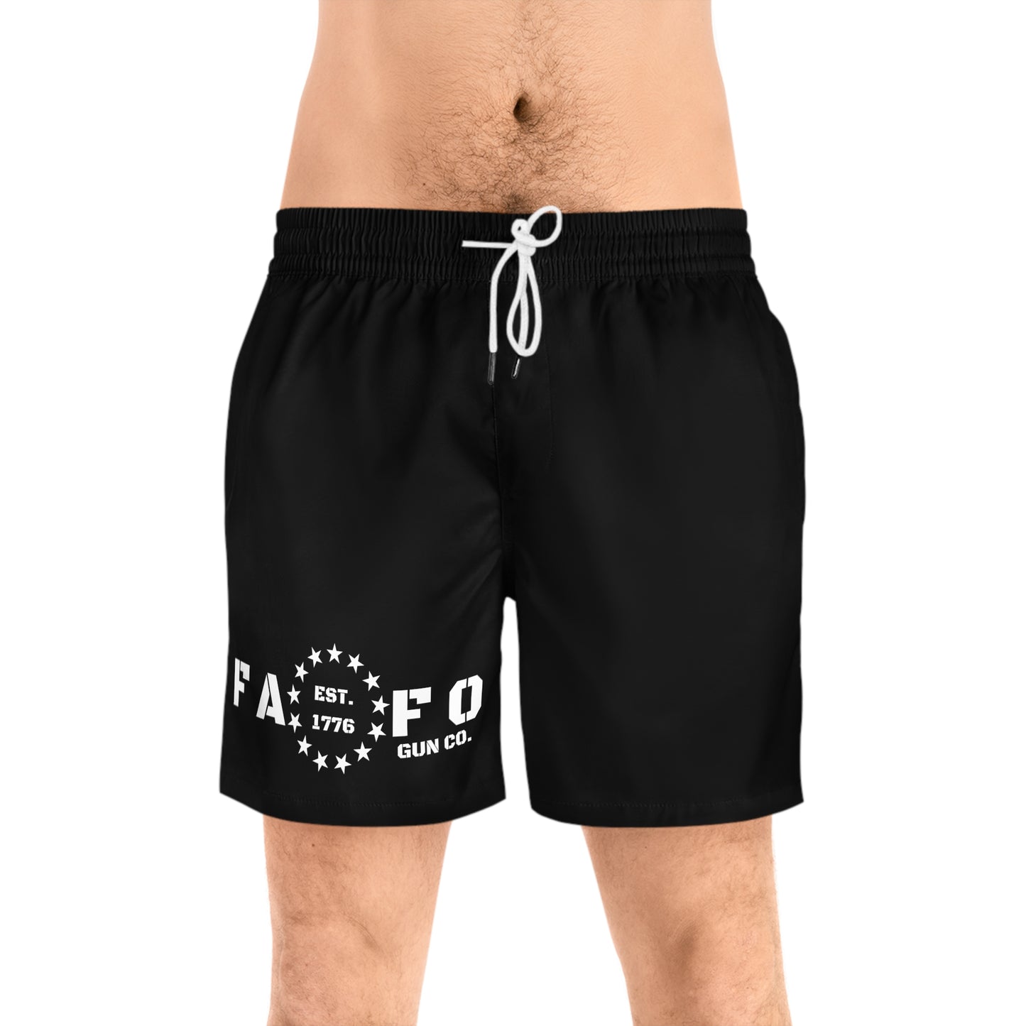 Men's Black Mid-Length Swim Shorts