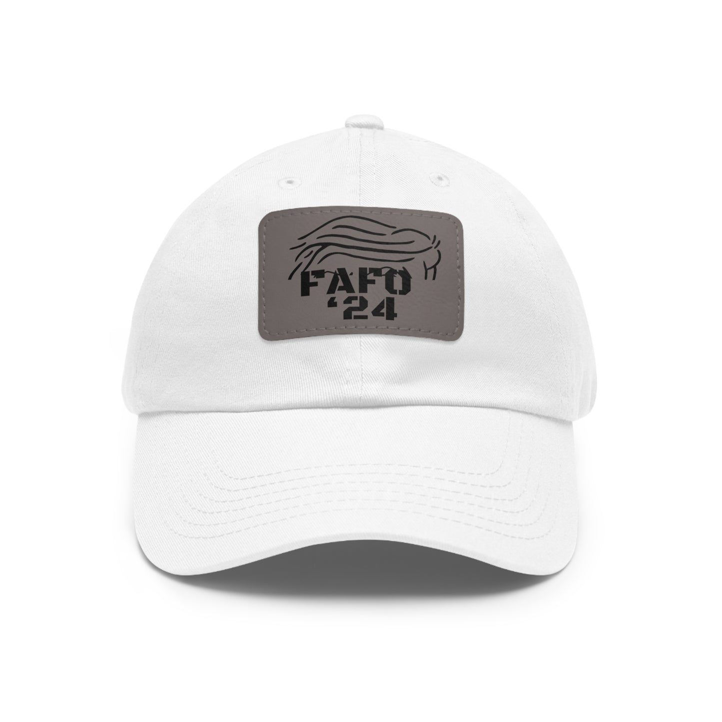 TRUMP FAFO ‘24 Dad Hat with Leather Patch (Rectangle)