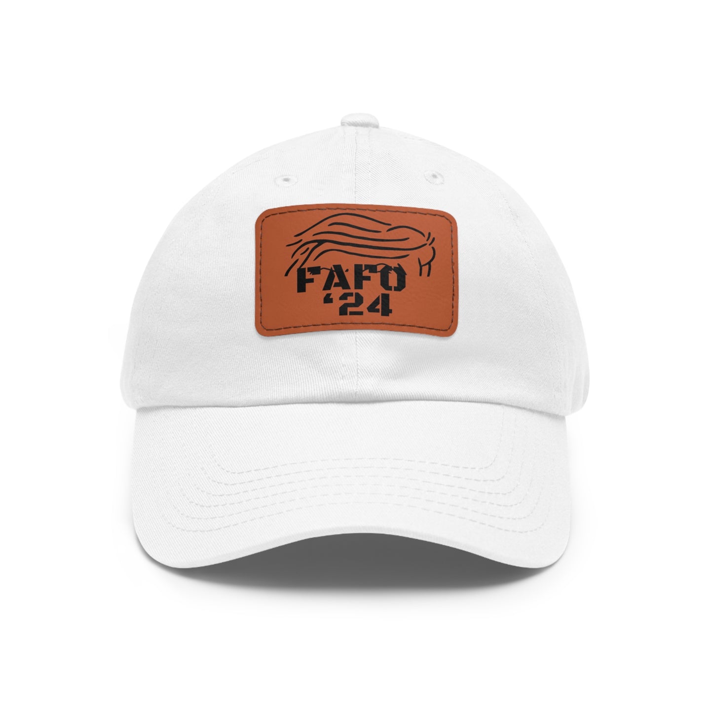 TRUMP FAFO ‘24 Dad Hat with Leather Patch (Rectangle)